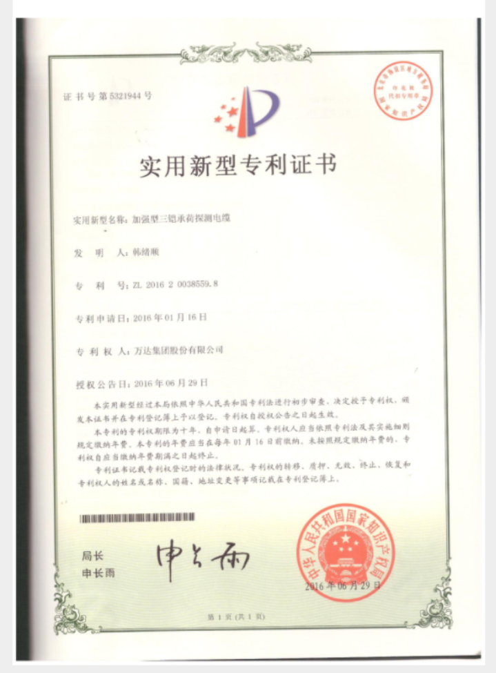 加強(qiáng)型三鎧承荷探測電纜