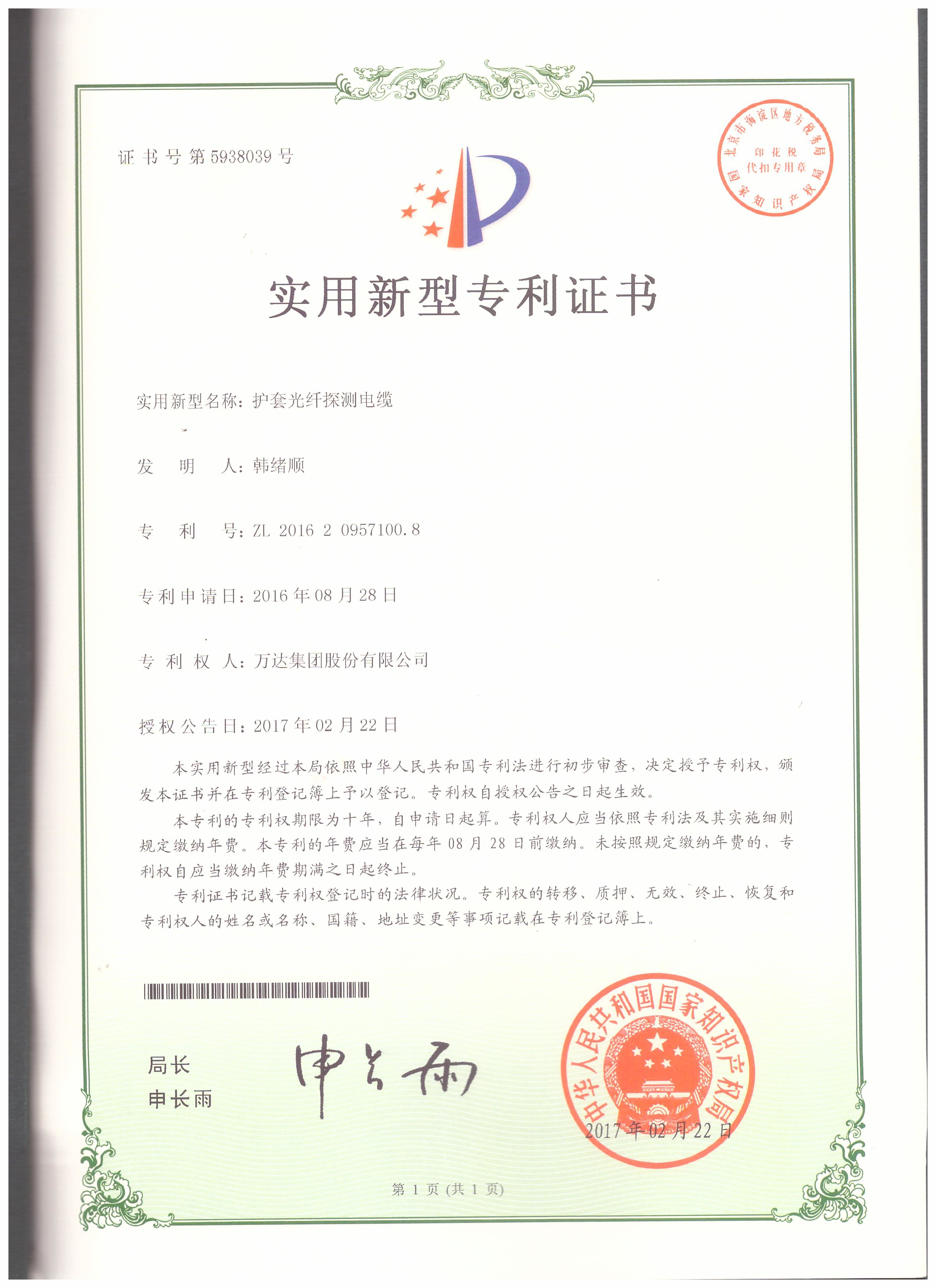 護(hù)套光纖探測電纜