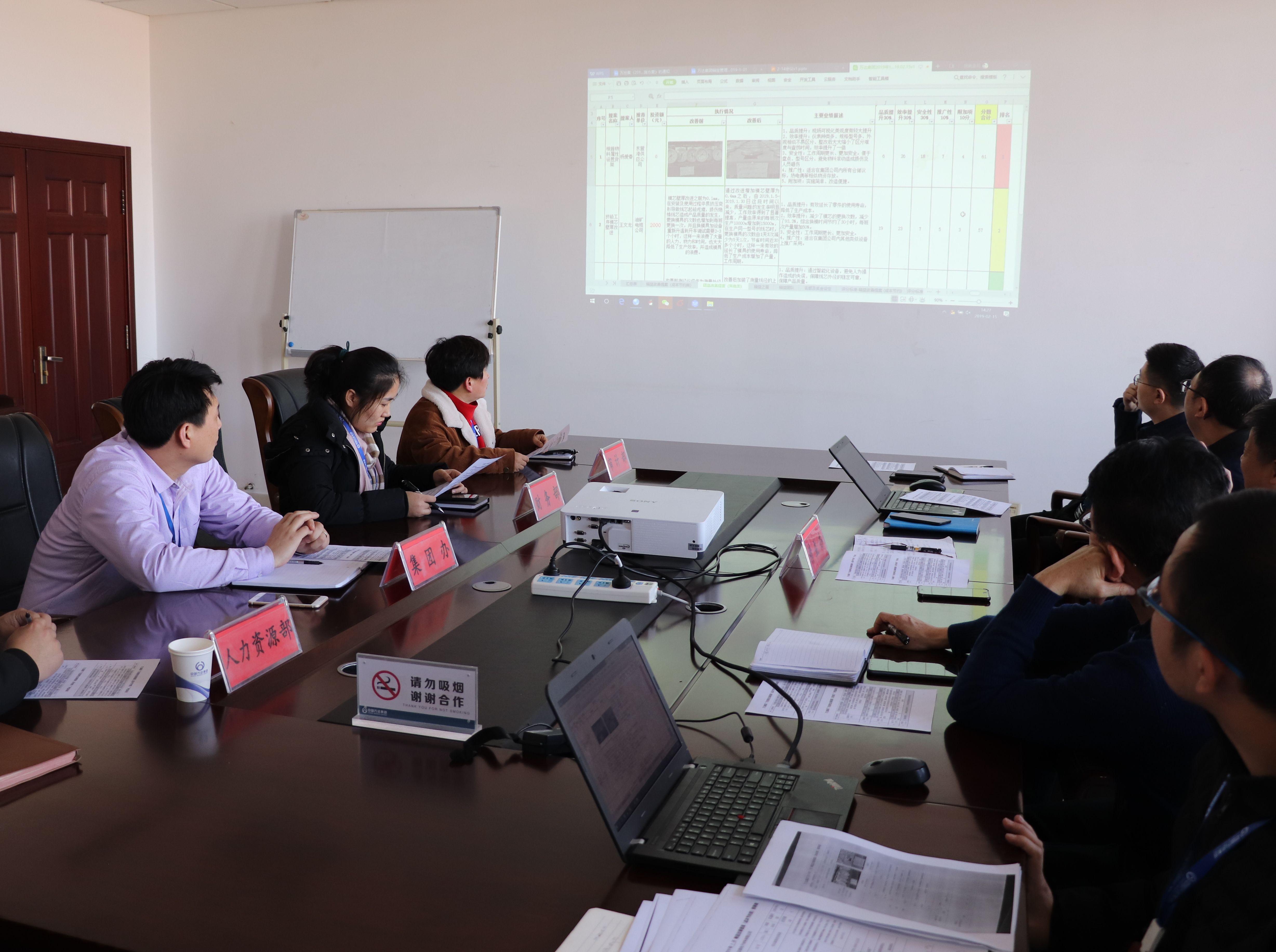 總裁辦組織召開萬達(dá)集團2019年01月精益管理獎項評選會